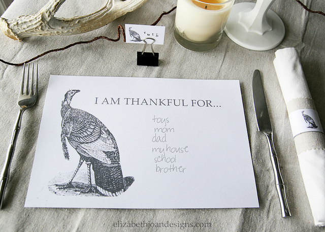 Turkey Thankful Placement